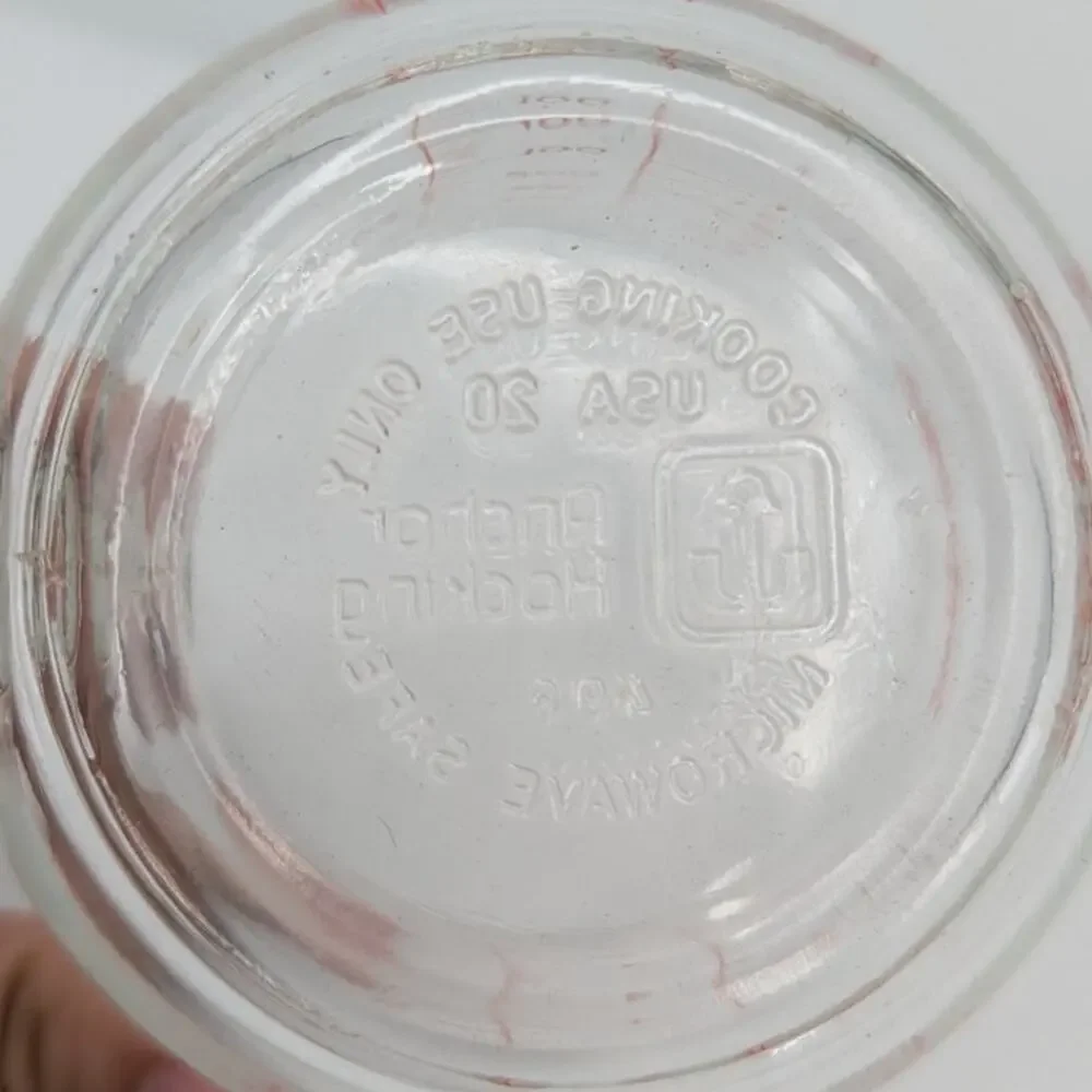 VINTAGE Fire-King 20 oz Glass Measuring Cup Vintage Red Lettering USA Made